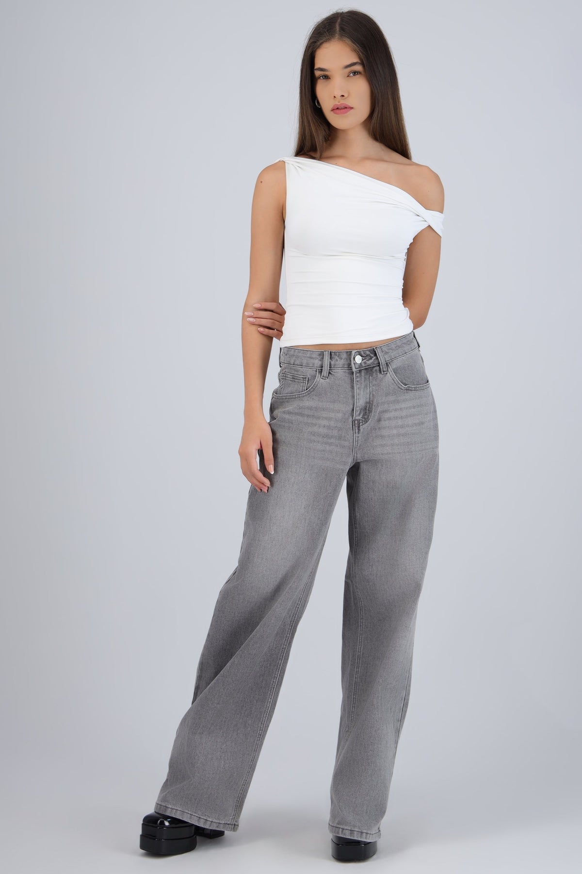 Jeans straight desgaste