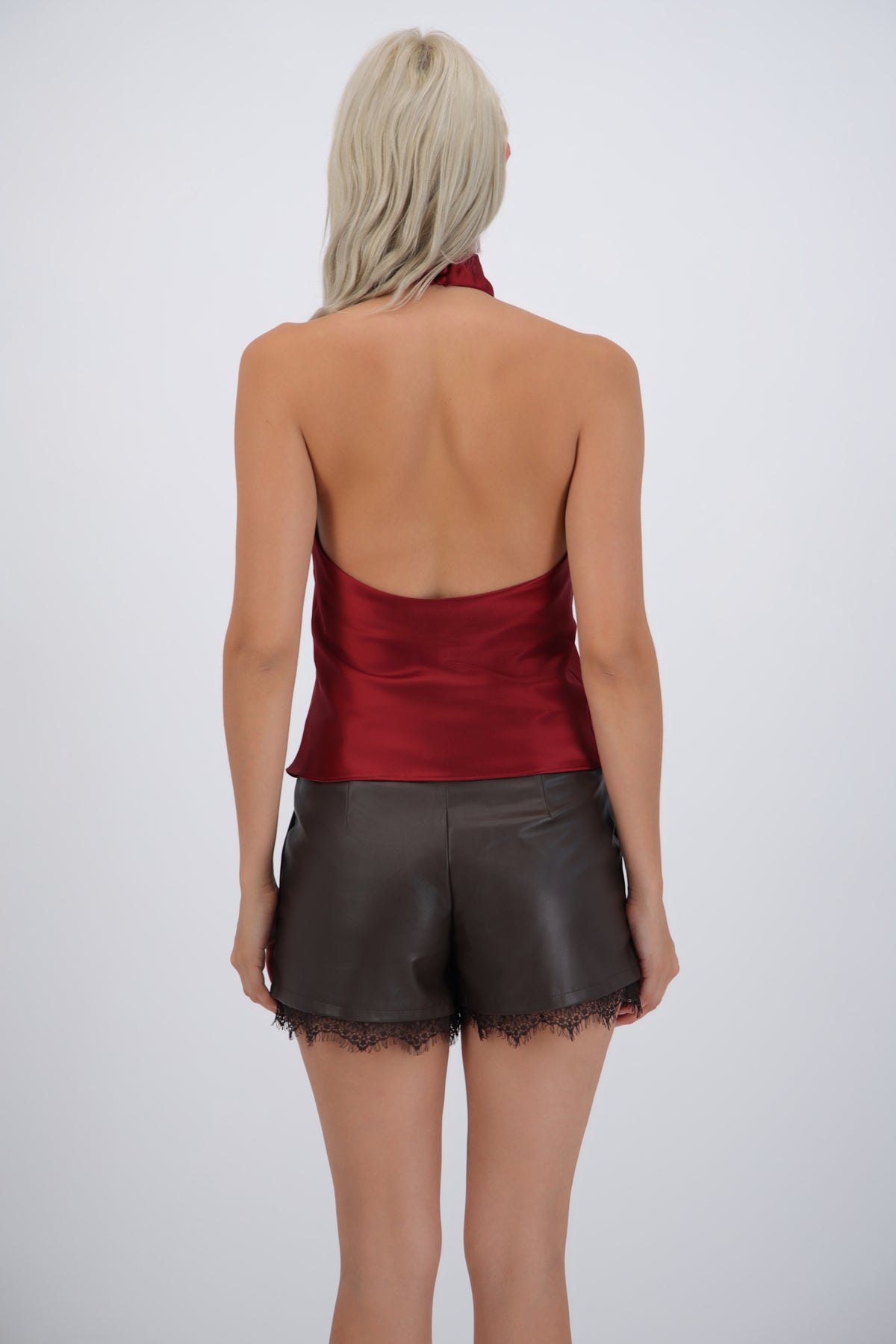 High Neck Satin Top