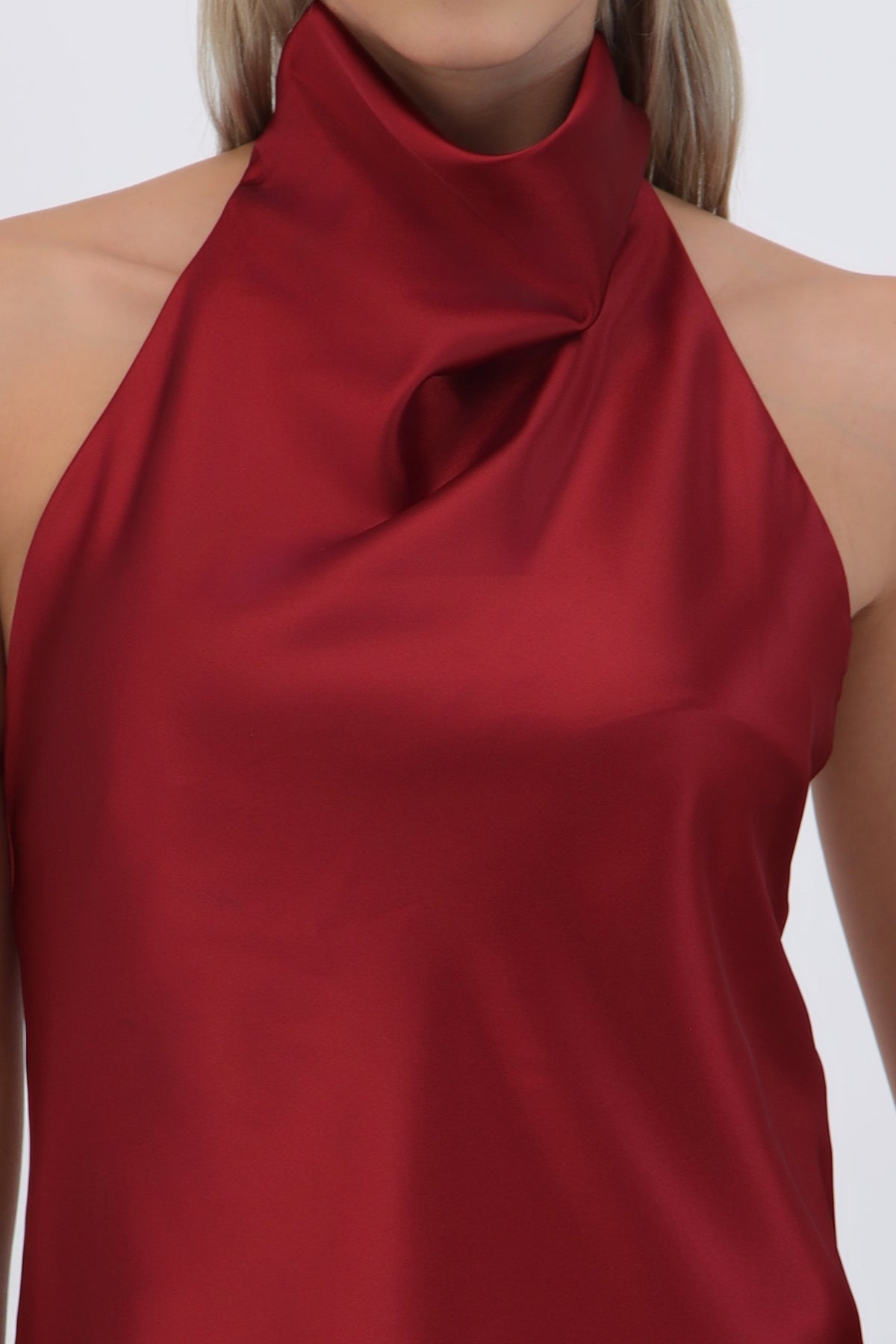 High Neck Satin Top