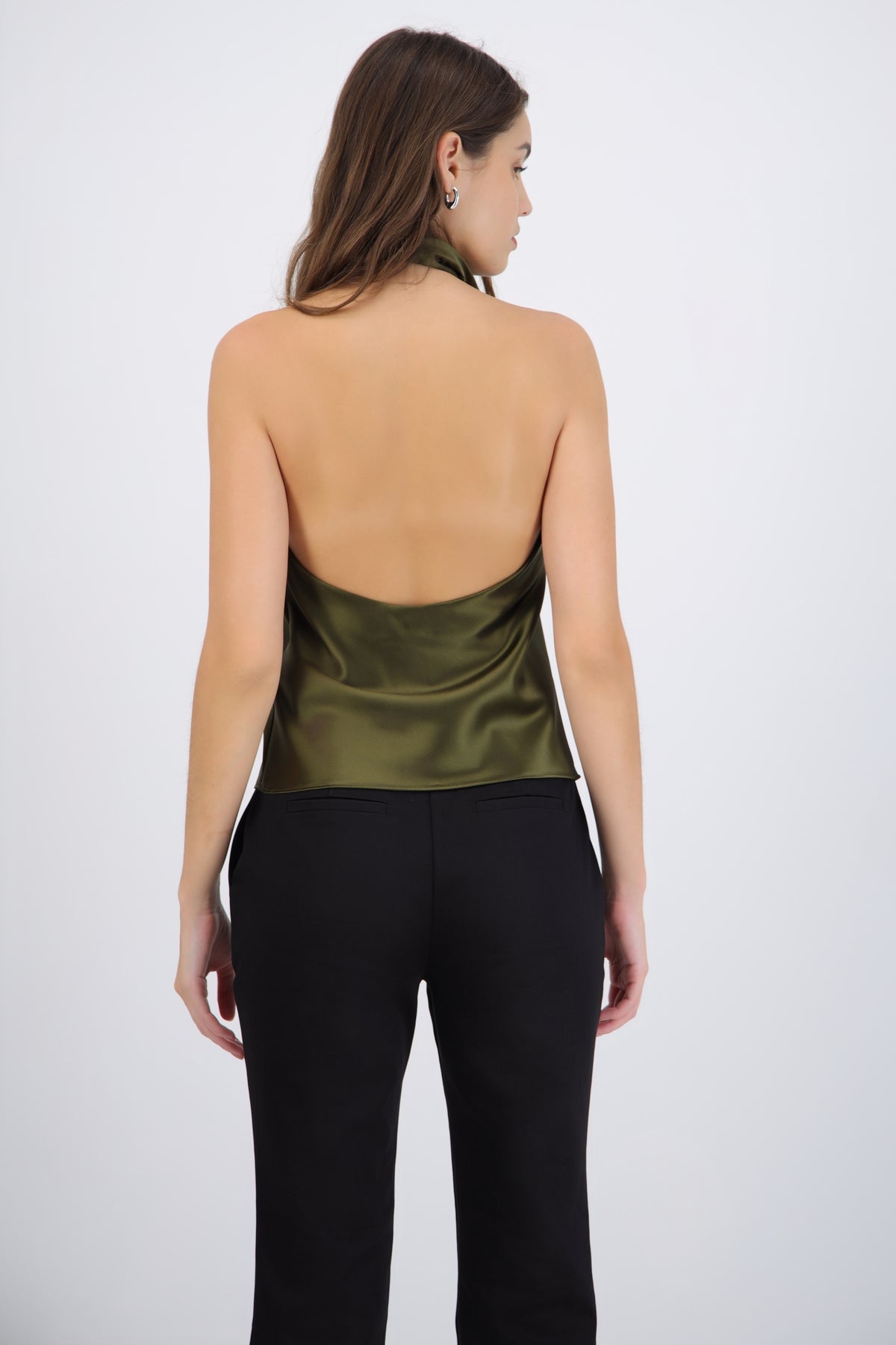 High Neck Satin Top