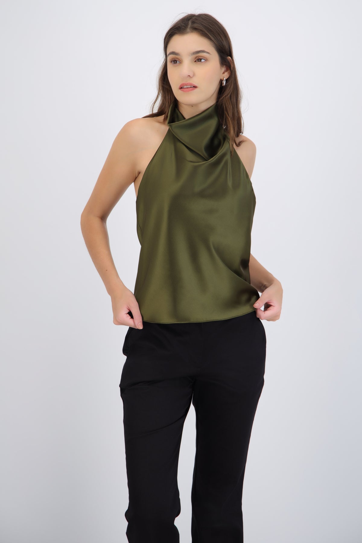 High Neck Satin Top