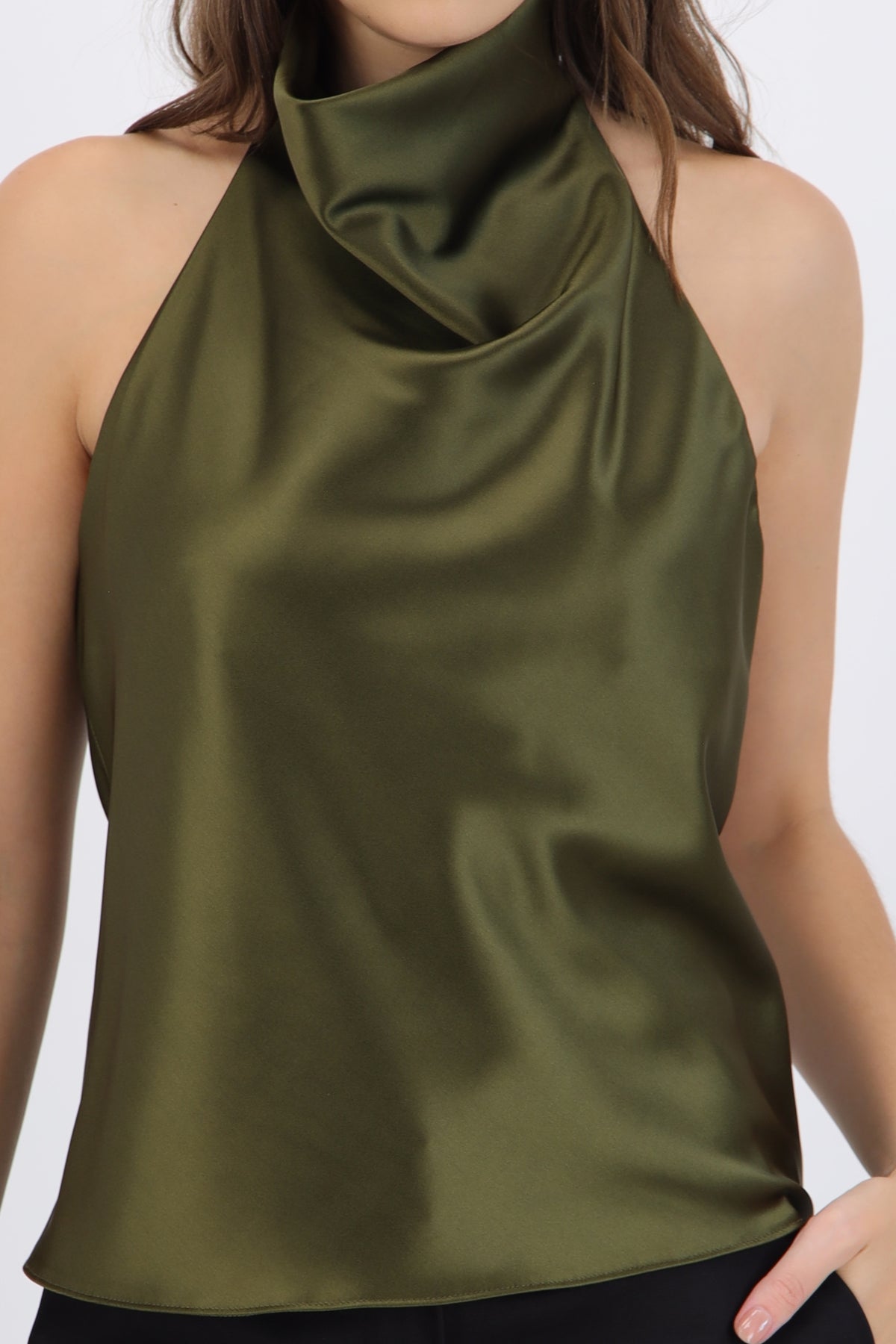 High Neck Satin Top