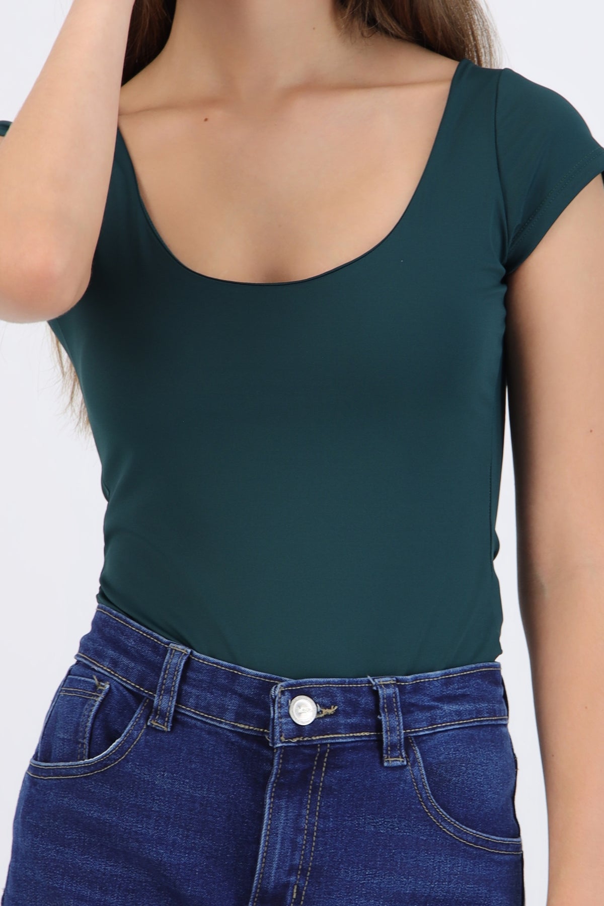 Round Neck Short Sleeve Bodysuit
