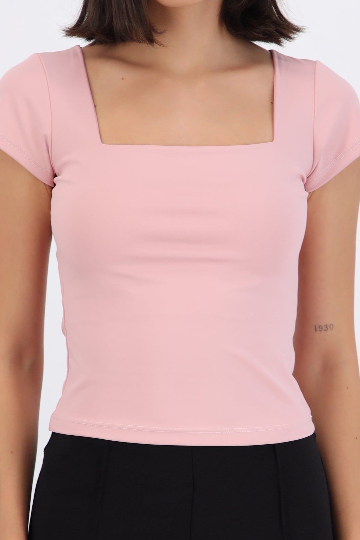 Square Neck Short Sleeve Top