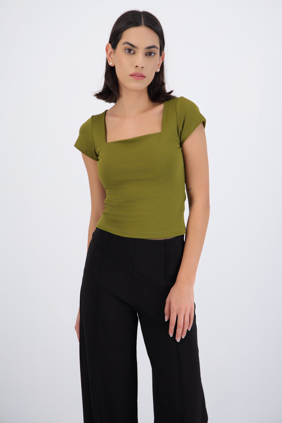 Square Neck Short Sleeve Top