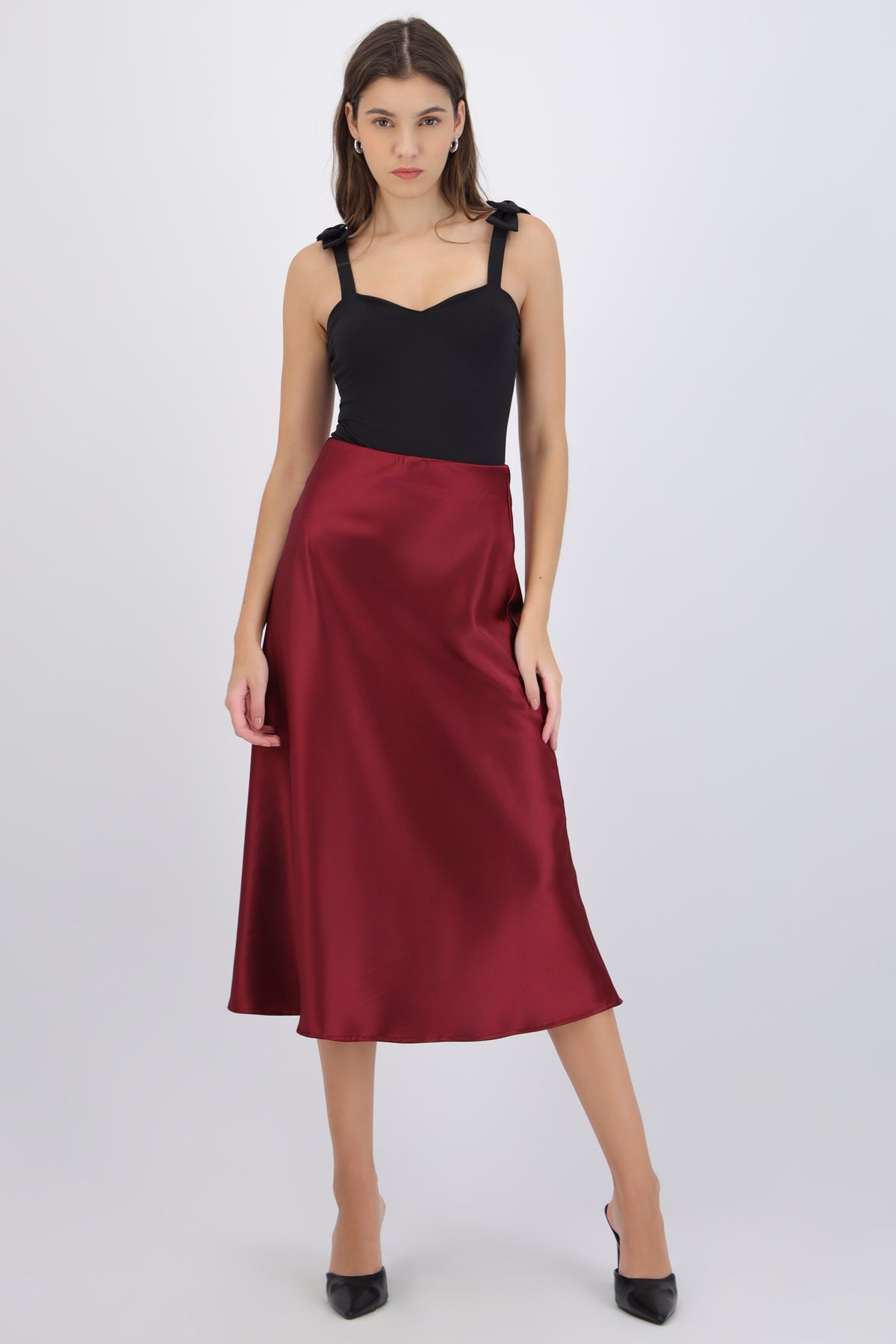 Satin Midi Skirt
