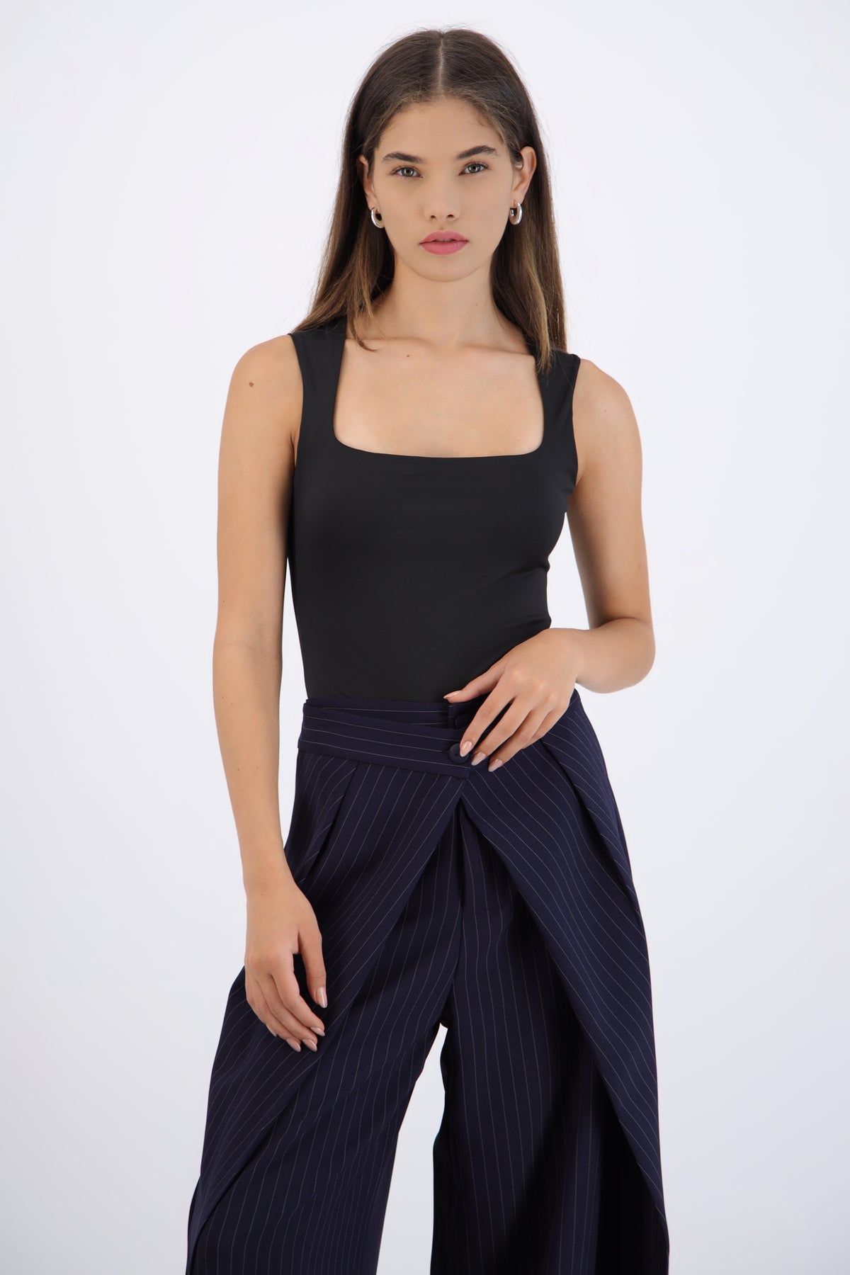 Square Neck Bodysuit with Wide Straps