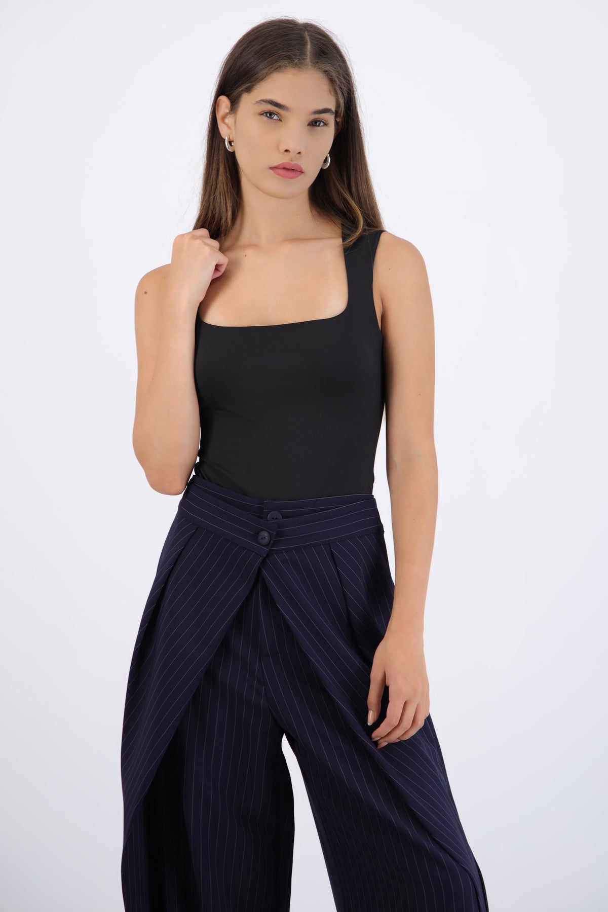 Square Neck Bodysuit with Wide Straps