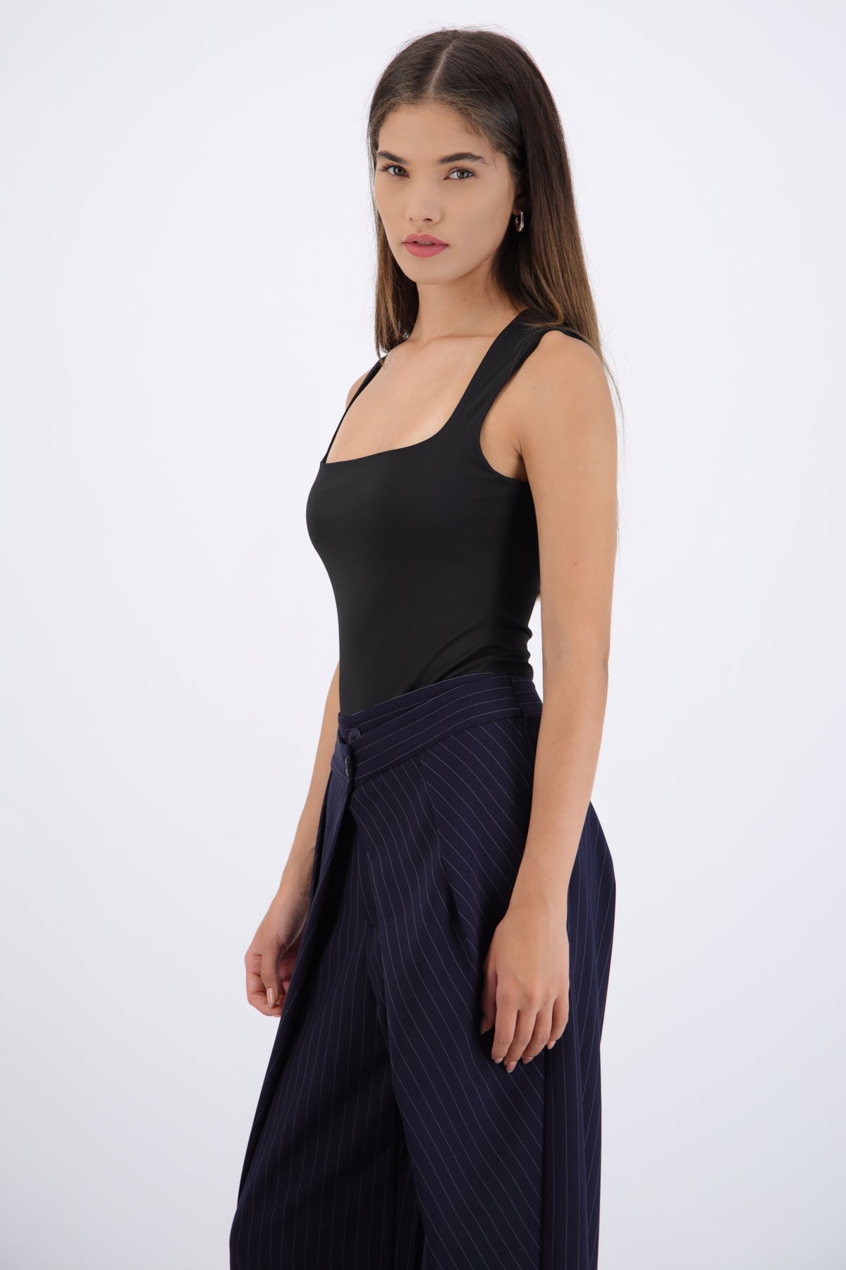 Square Neck Bodysuit with Wide Straps