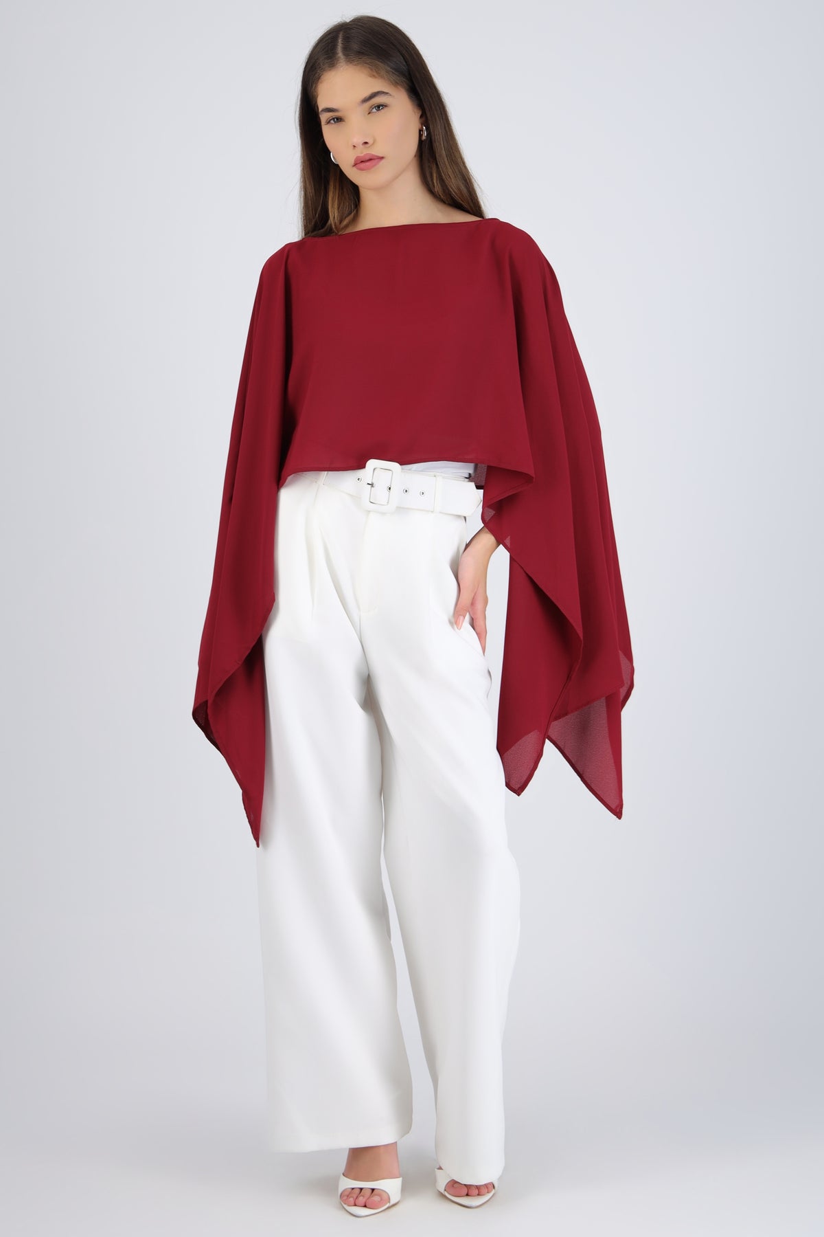 Asymmetrical Chiffon Wrap