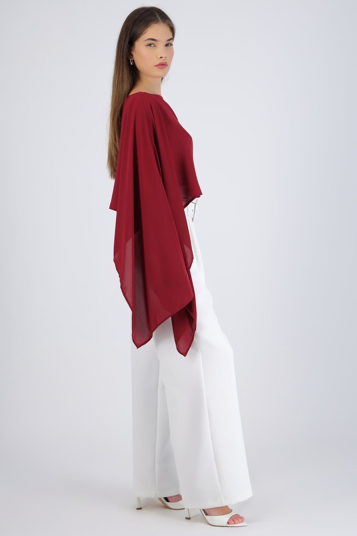Asymmetrical Chiffon Wrap