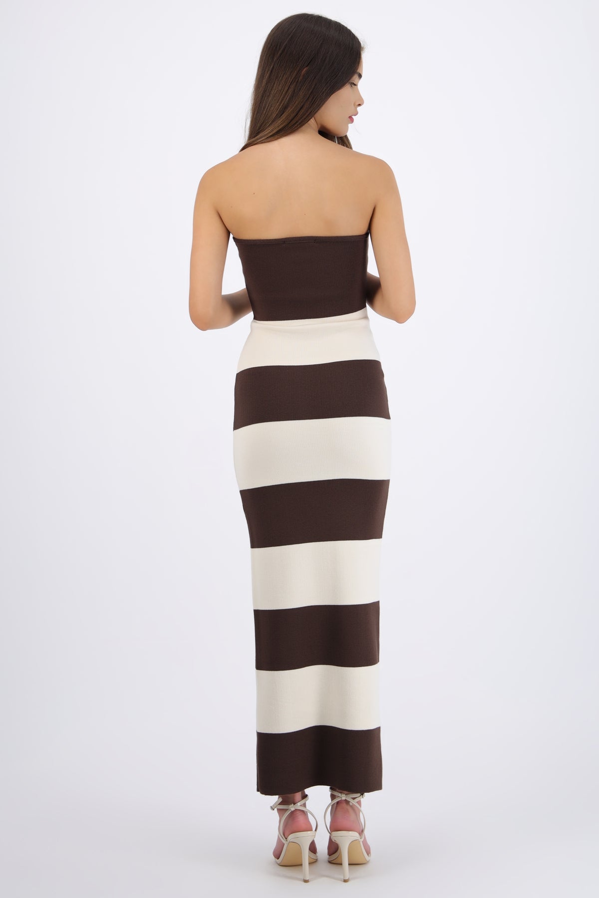 Color Block Strapless Maxi Dress