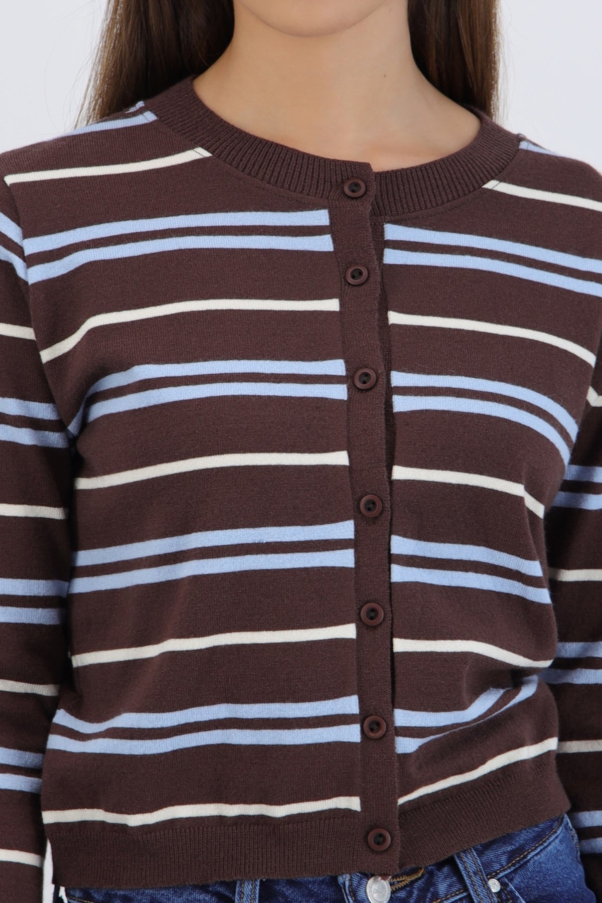 Lightweight Cardigan with Stripes