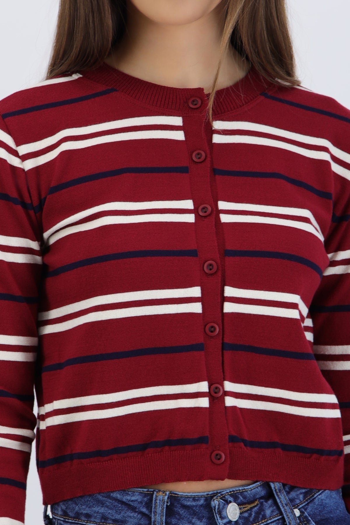 Lightweight Cardigan with Stripes