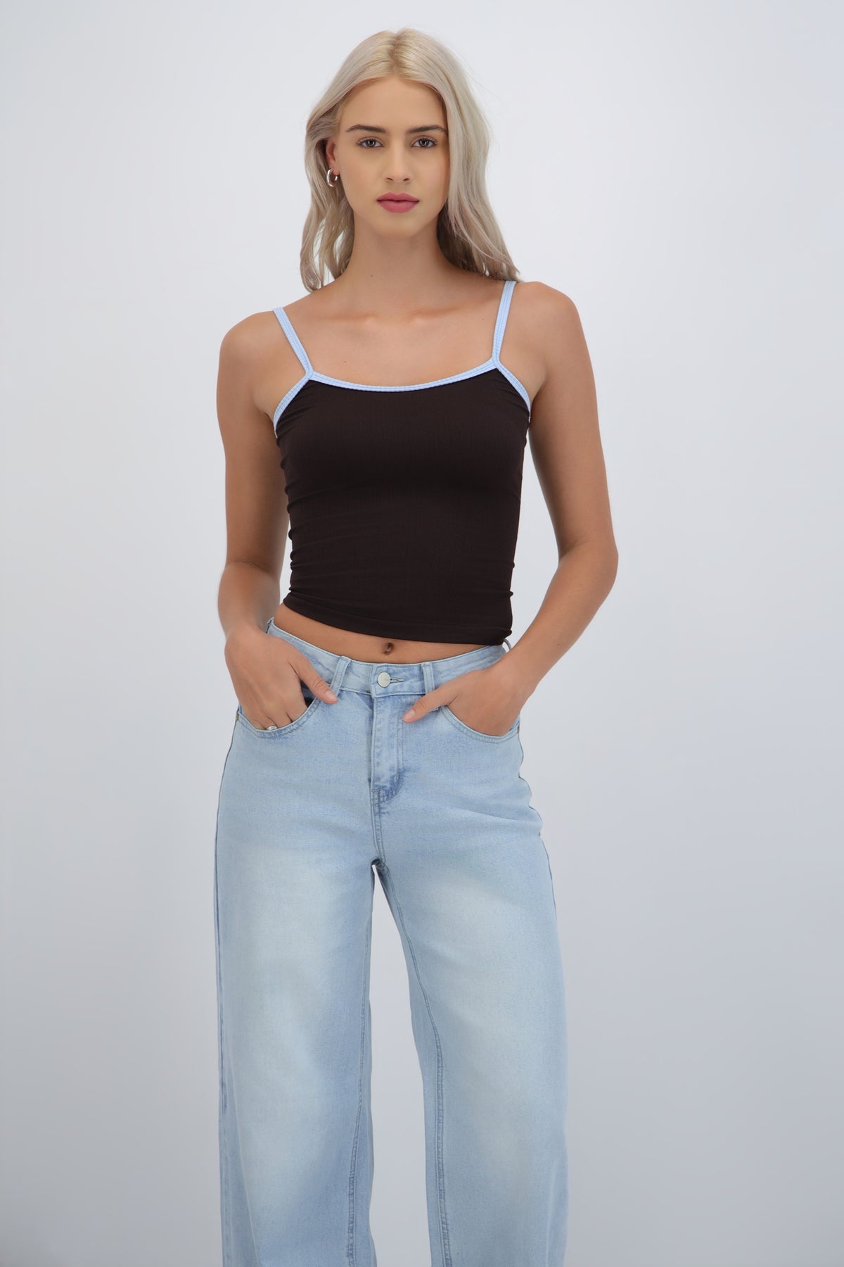 Contrast Strap Seamless Top