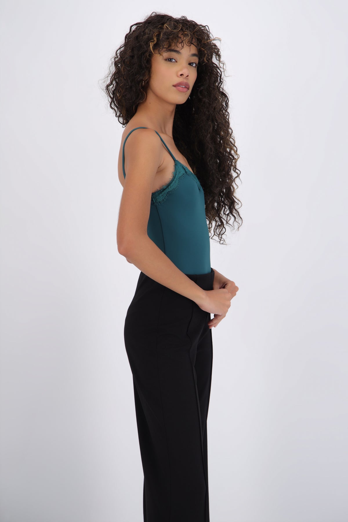 Lace Trim Camisole Bodysuit