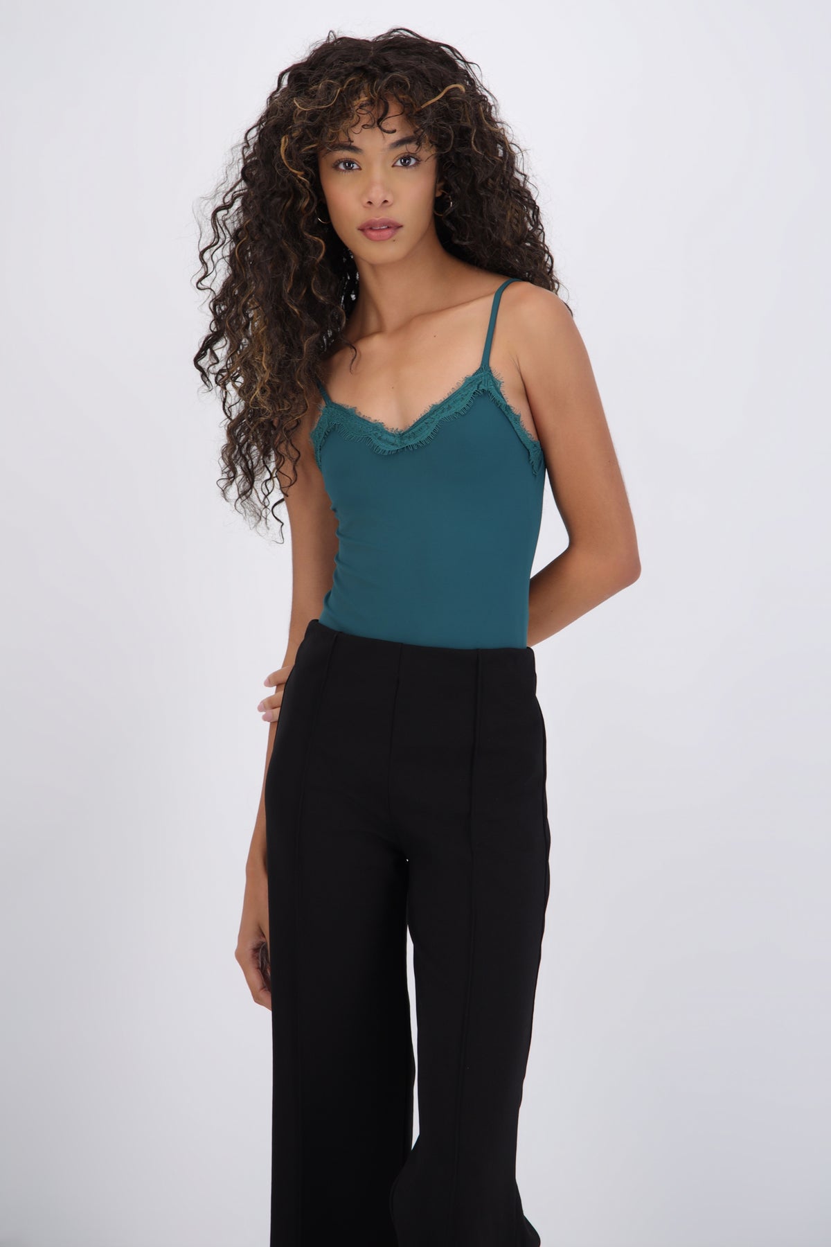 Lace Trim Camisole Bodysuit