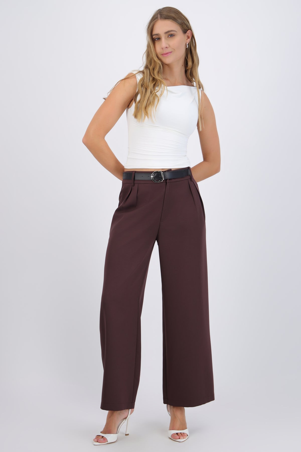 Tailored Pants with Belt Detail