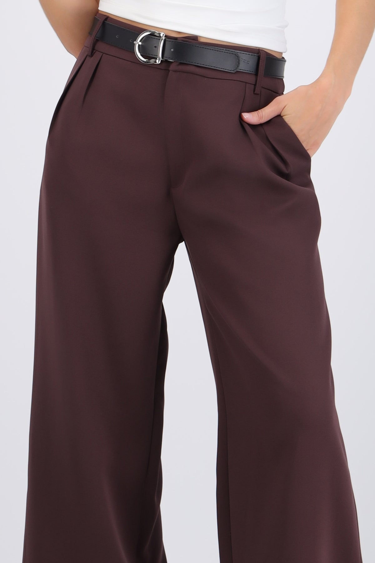 Tailored Pants with Belt Detail