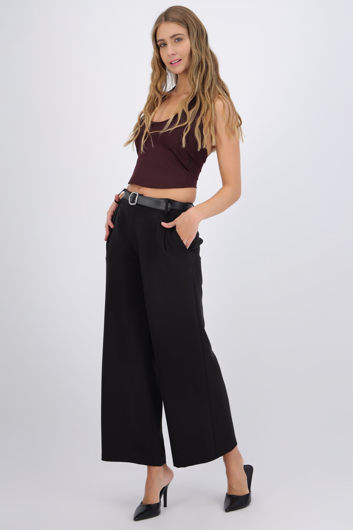 Tailored Pants with Belt Detail