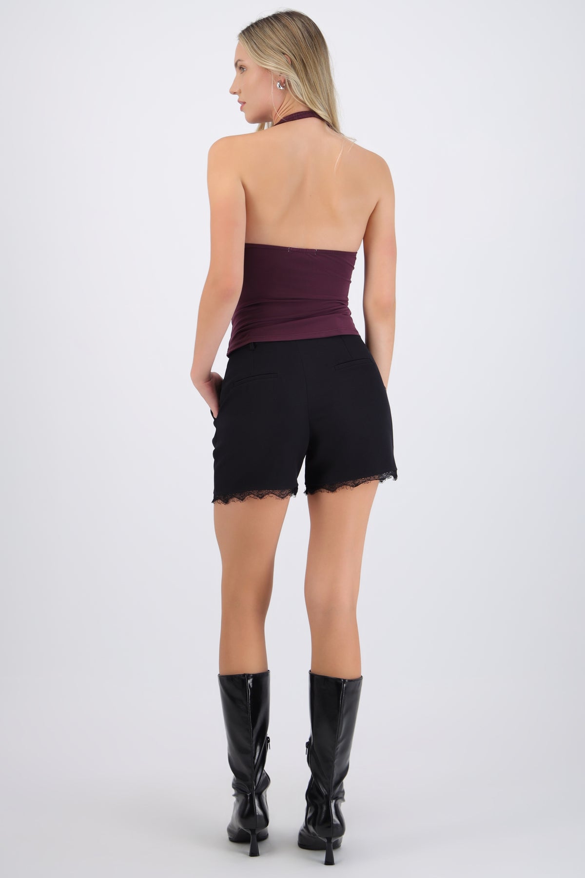 Tailored Lace Detail Shorts