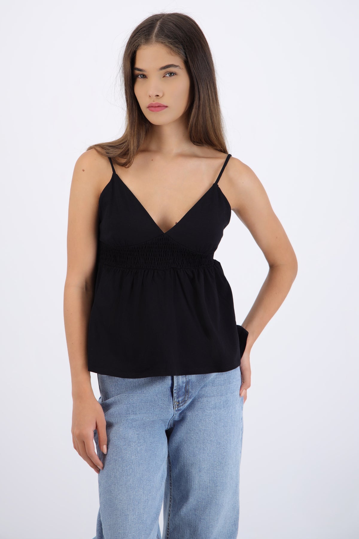 Peplum Top with V Neck
