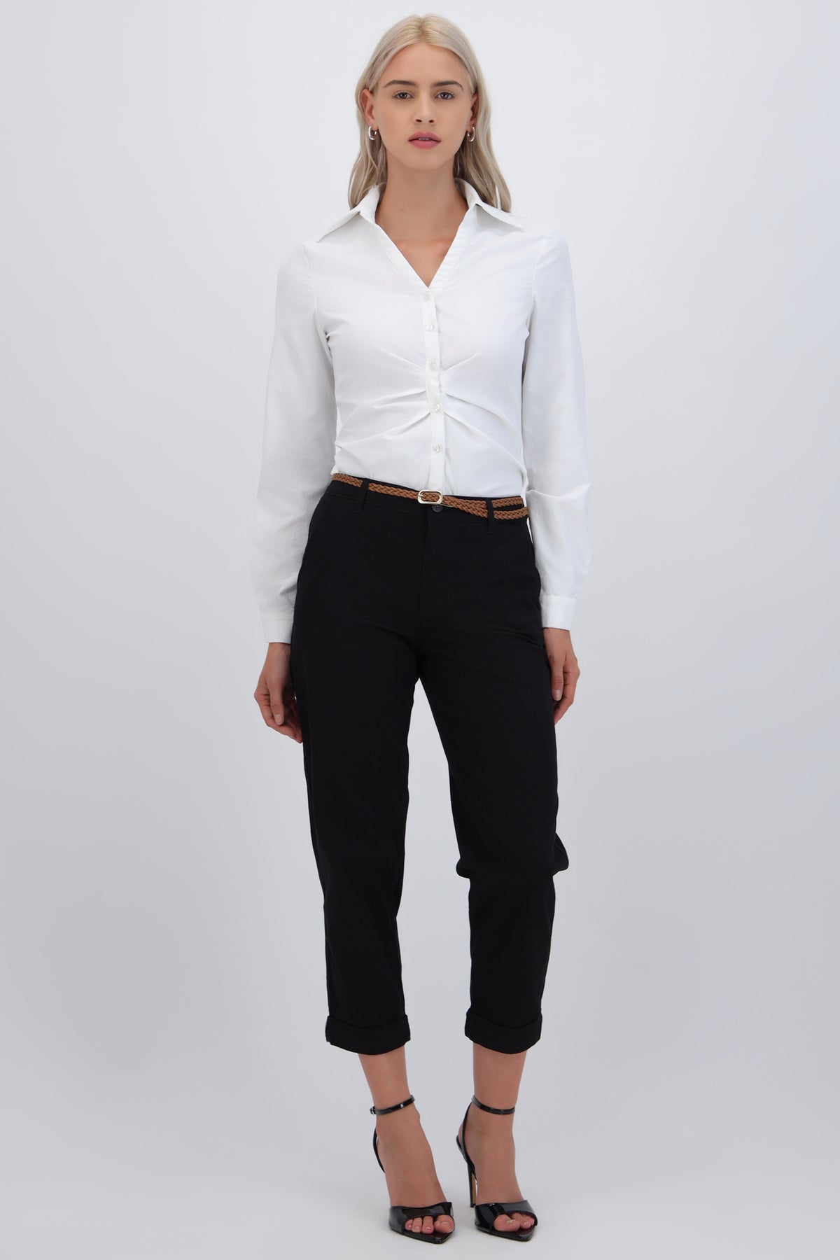 Chino Pants with Woven Belt