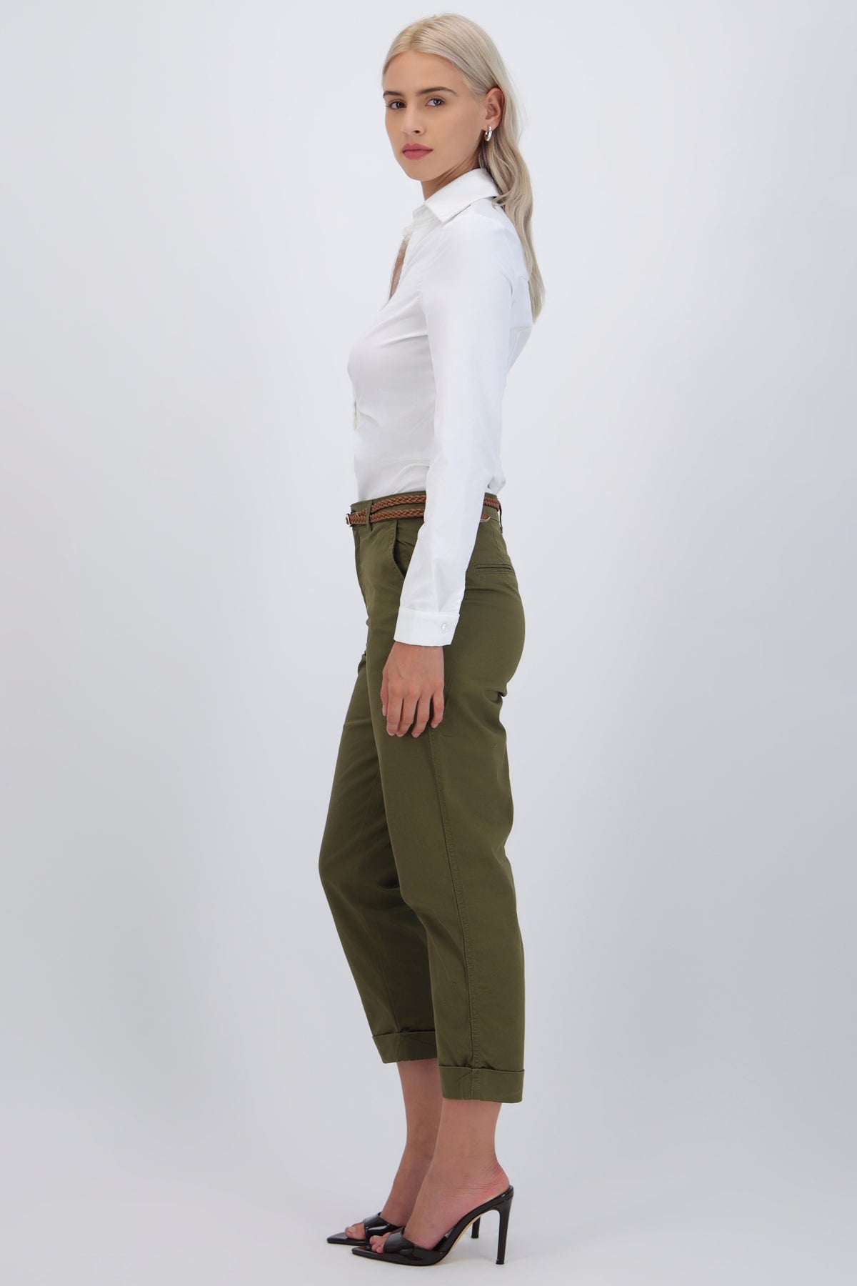 Chino Pants with Woven Belt