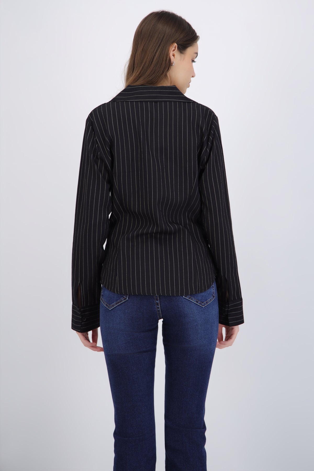 Striped Shirt with Pleat Details