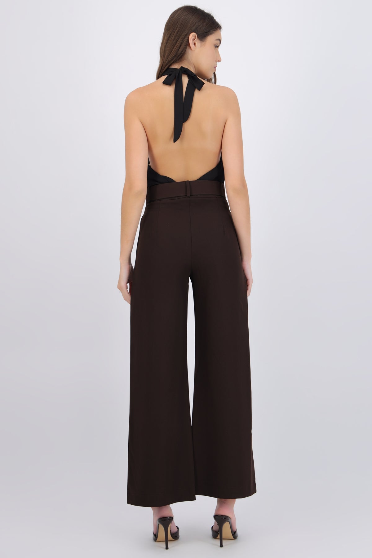 Wide Leg Pants with Belt Detail