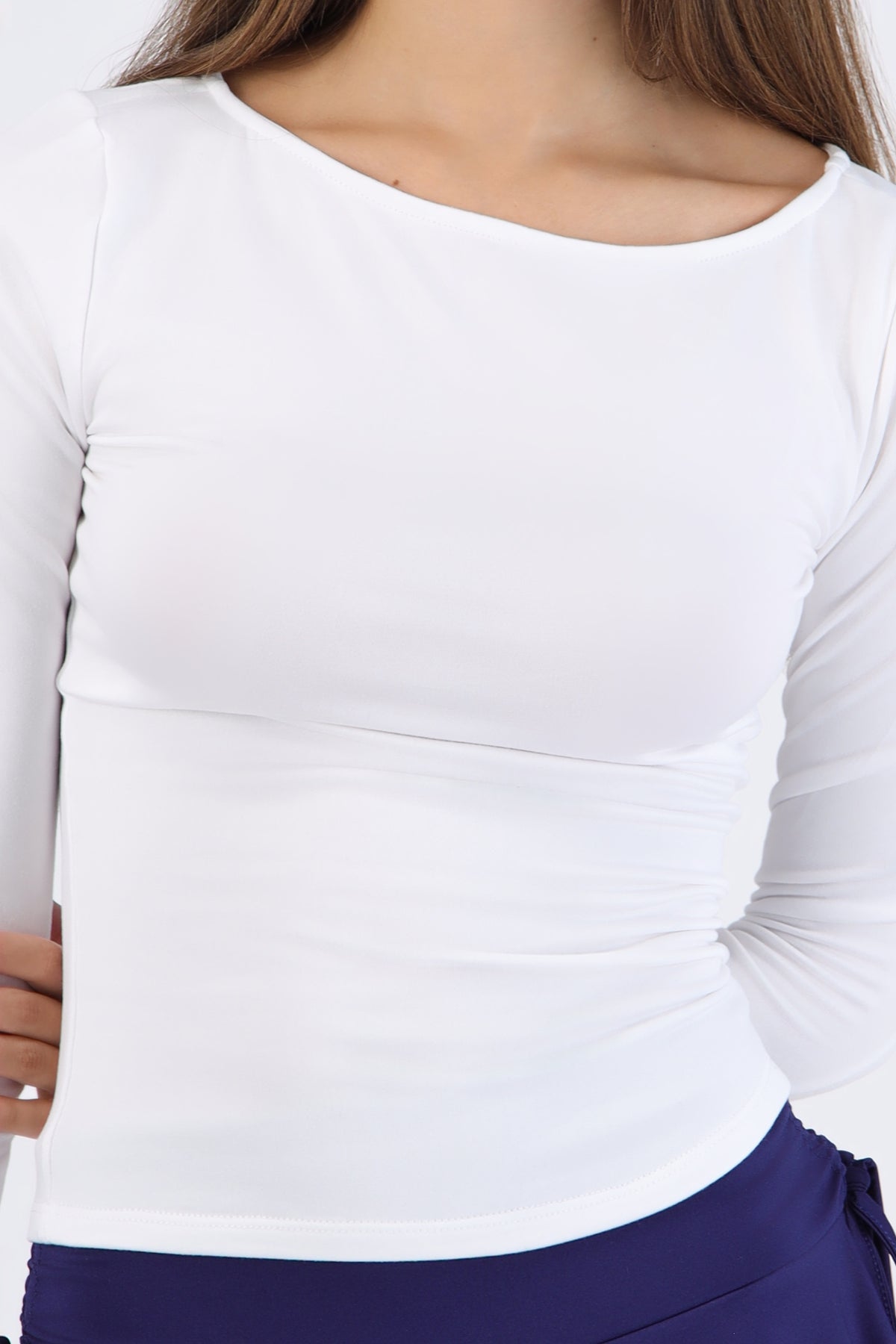 Long Sleeve Boat Neck Top