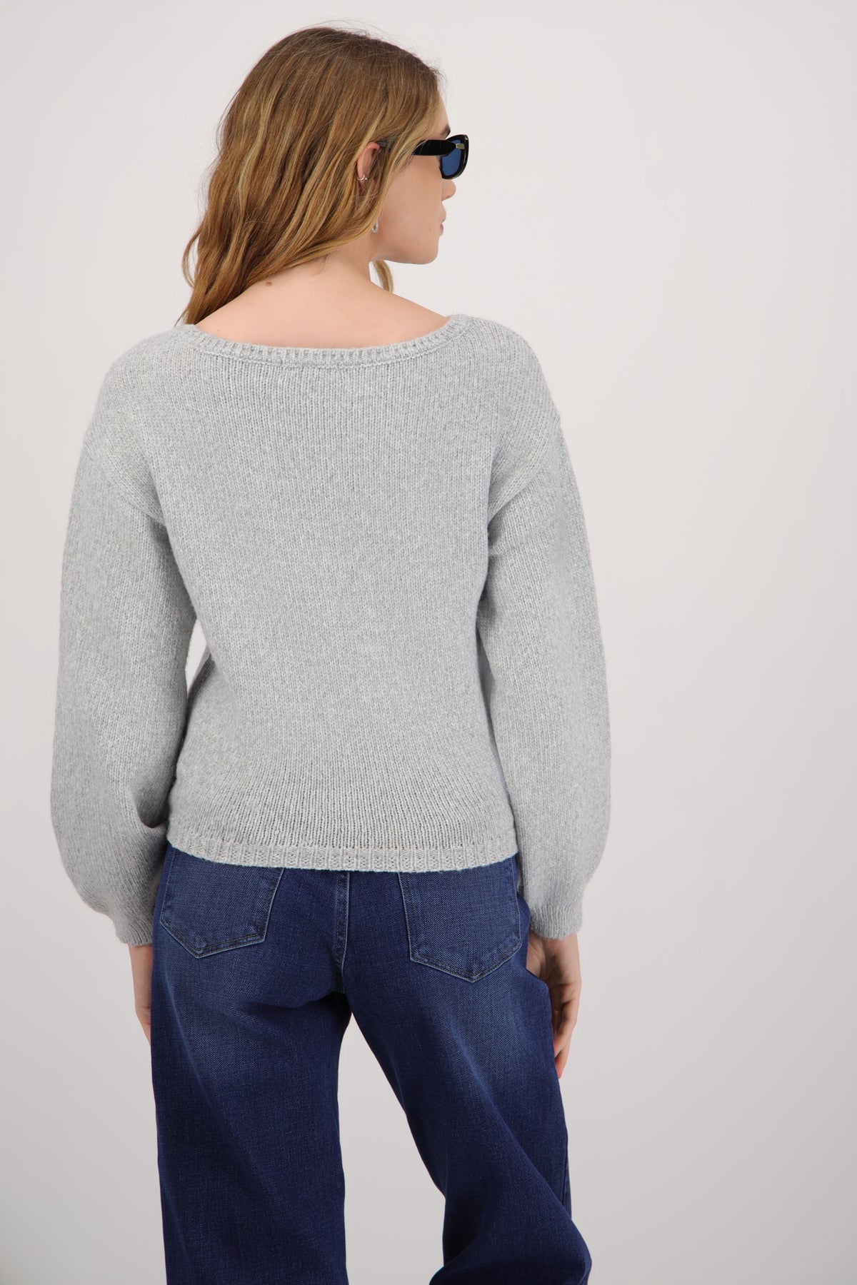 Boat Neck Knit Sweater