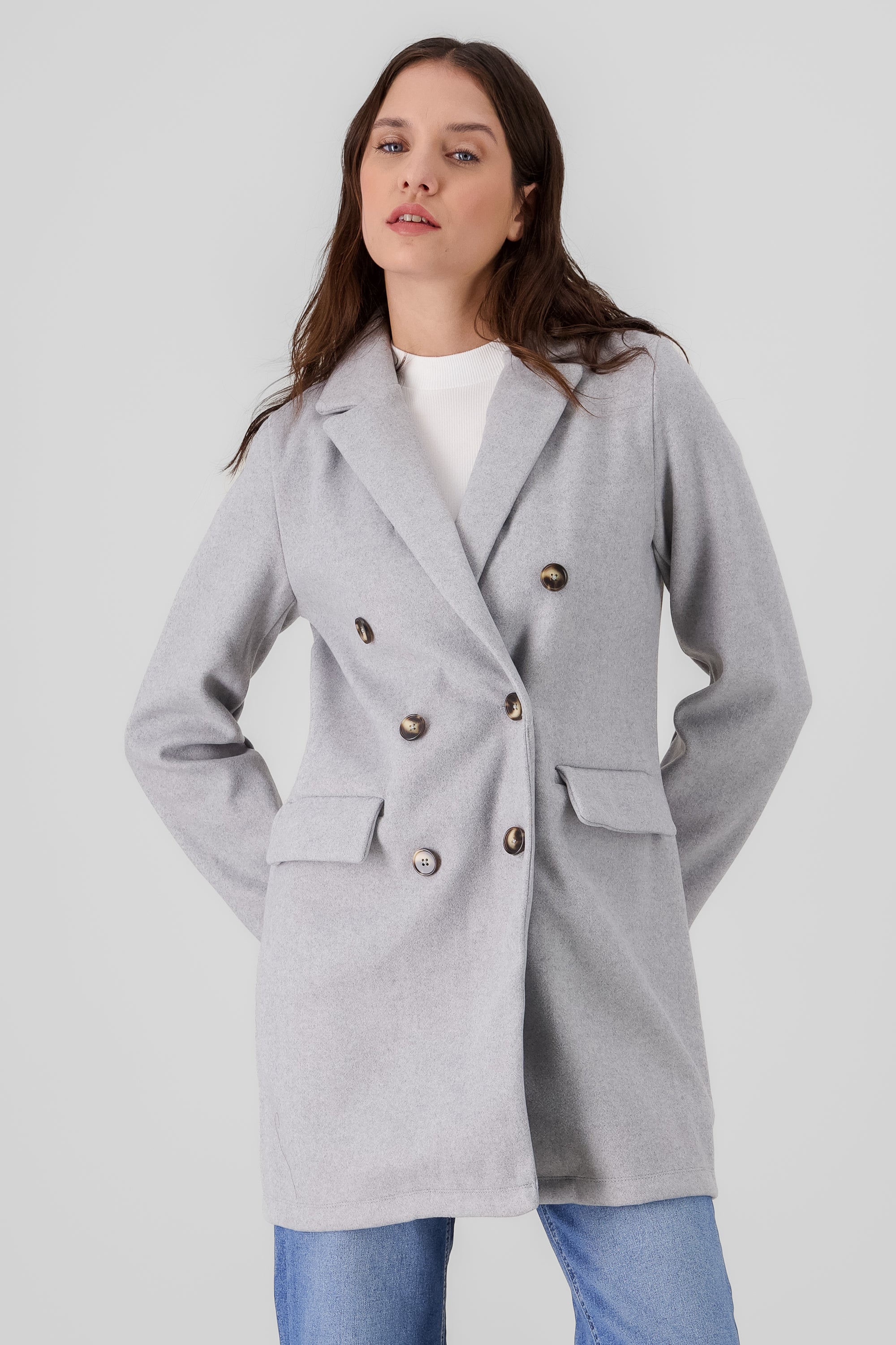 double breasted coat gray front 2