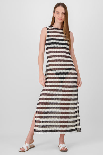 Light Striped Maxi Dress BLACK COMBO