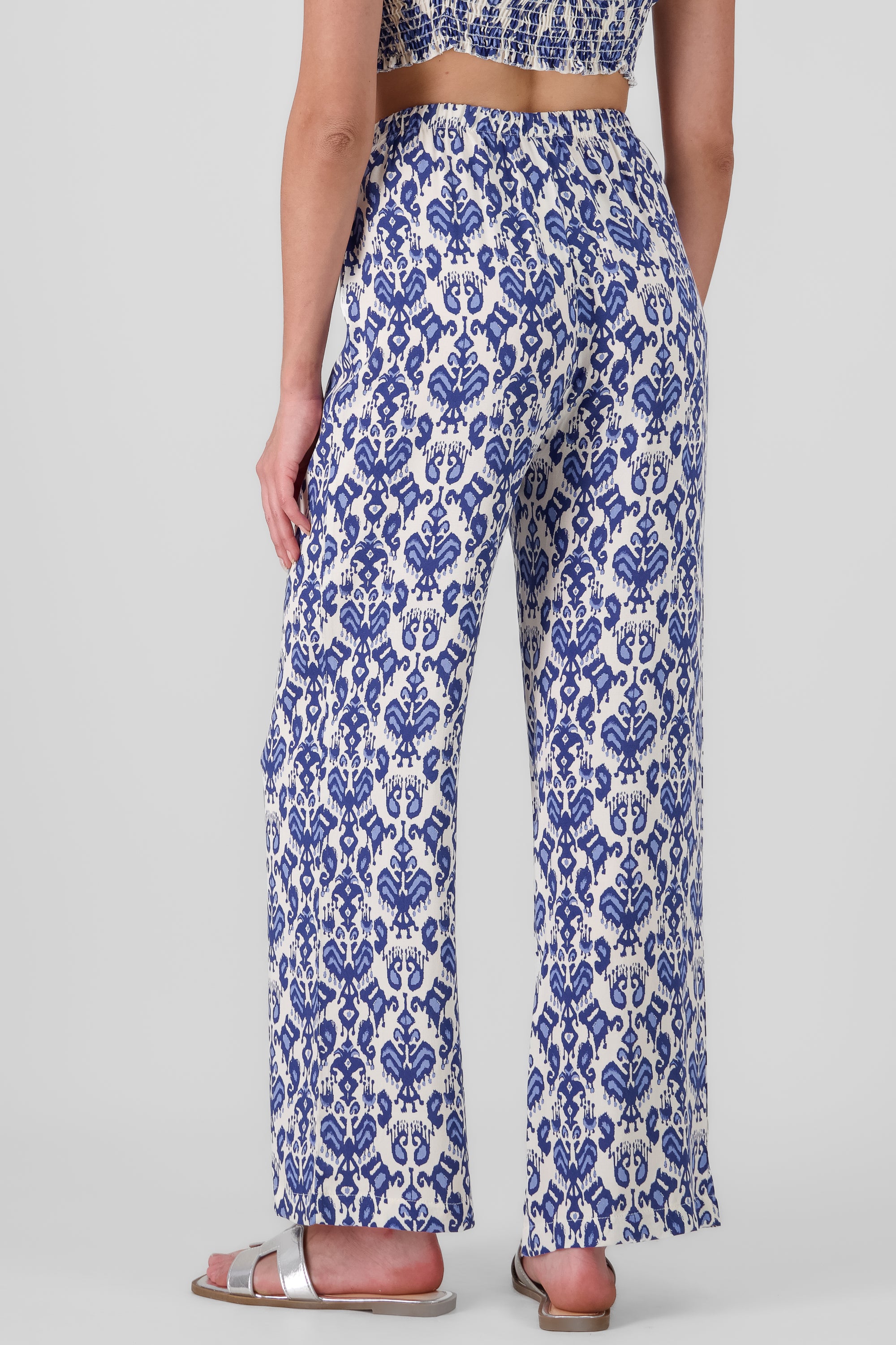 Printed Wide Leg Pants BLUE COMBO