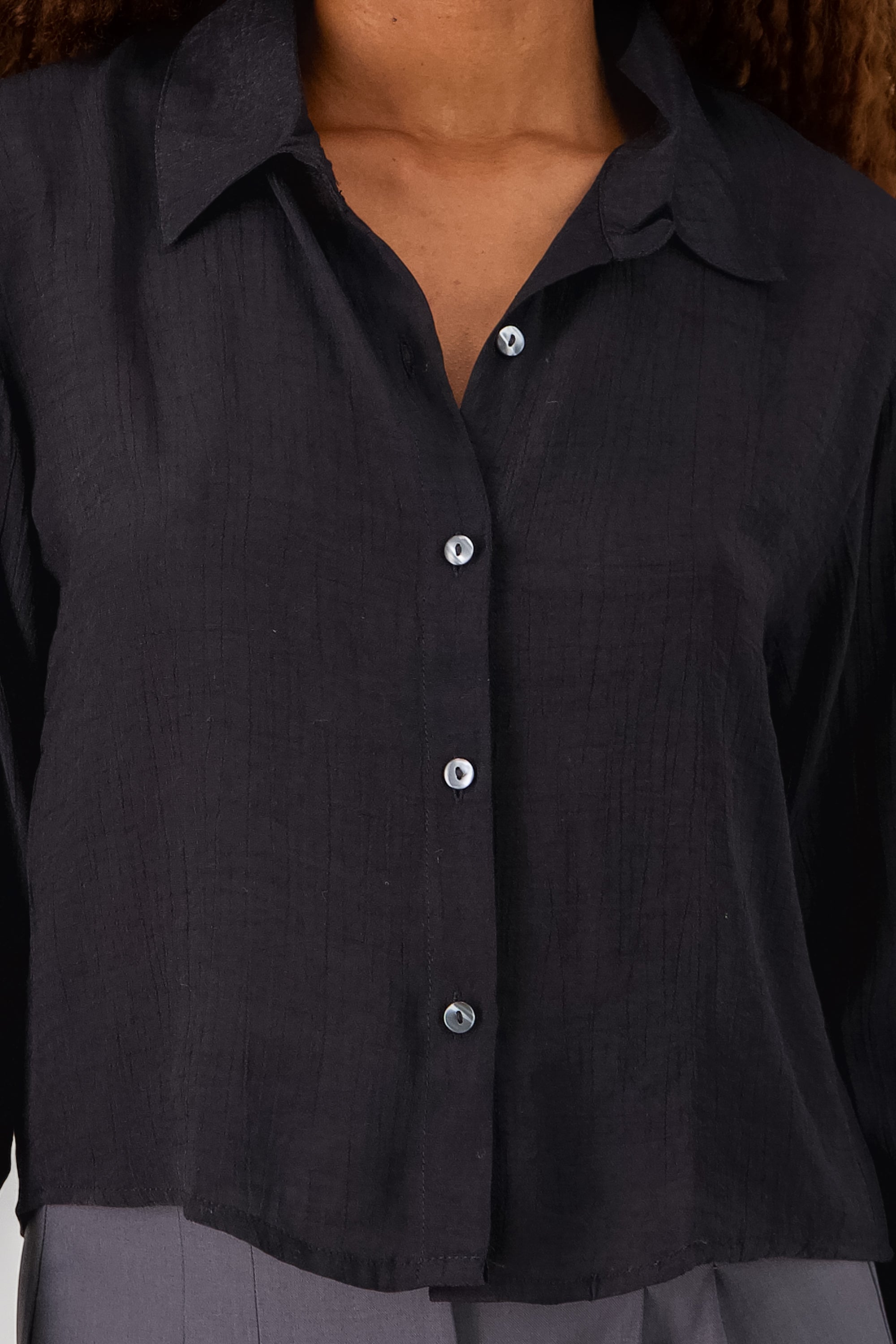 Solid Long Sleeve Shirt BLACK