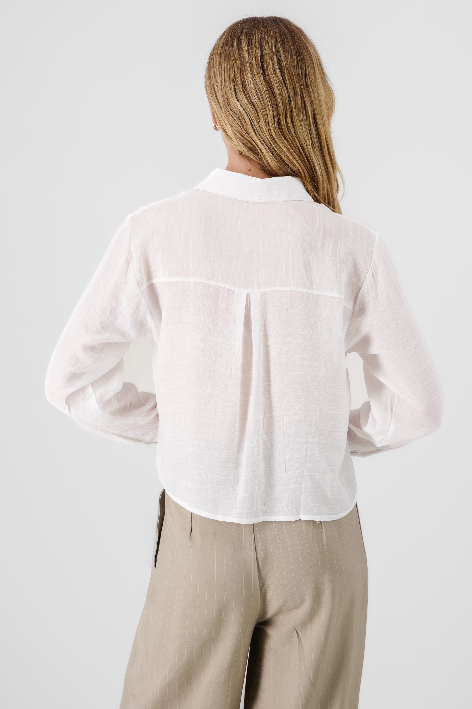 Solid Long Sleeve Shirt WHITE