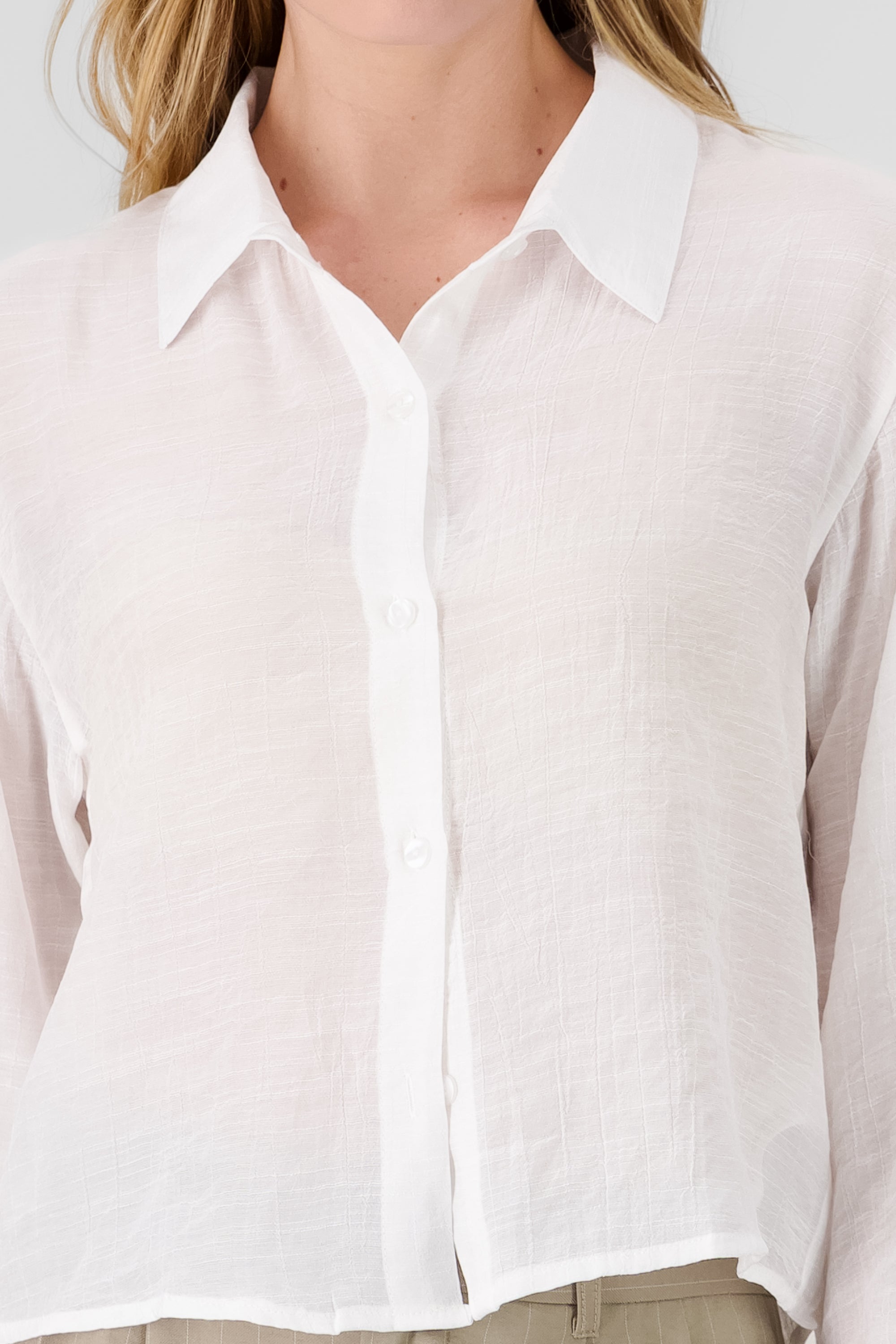 Solid Long Sleeve Shirt WHITE