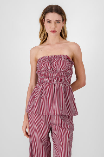 Striped Bandeau Top PLUM