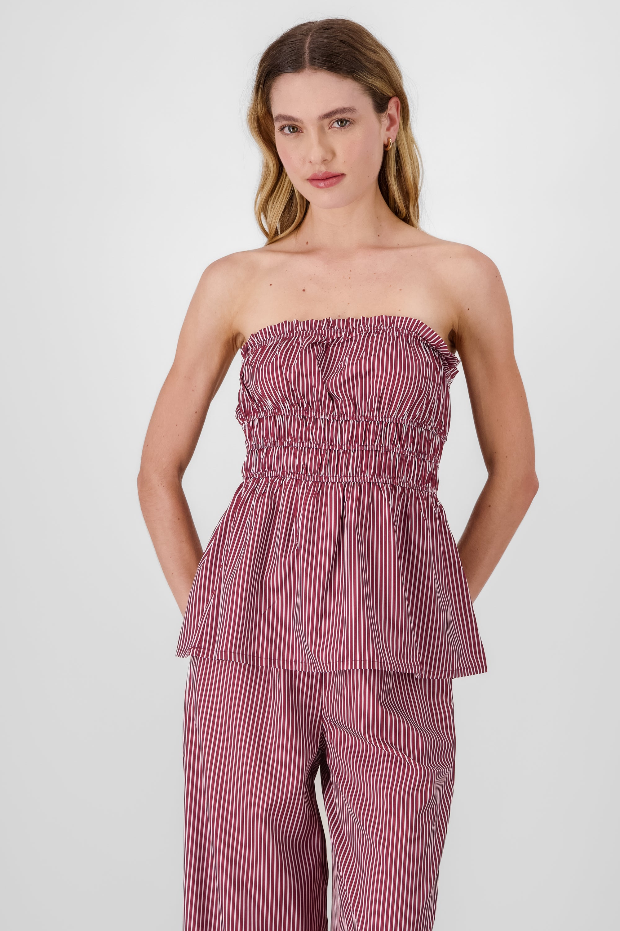 Striped Bandeau Top PLUM