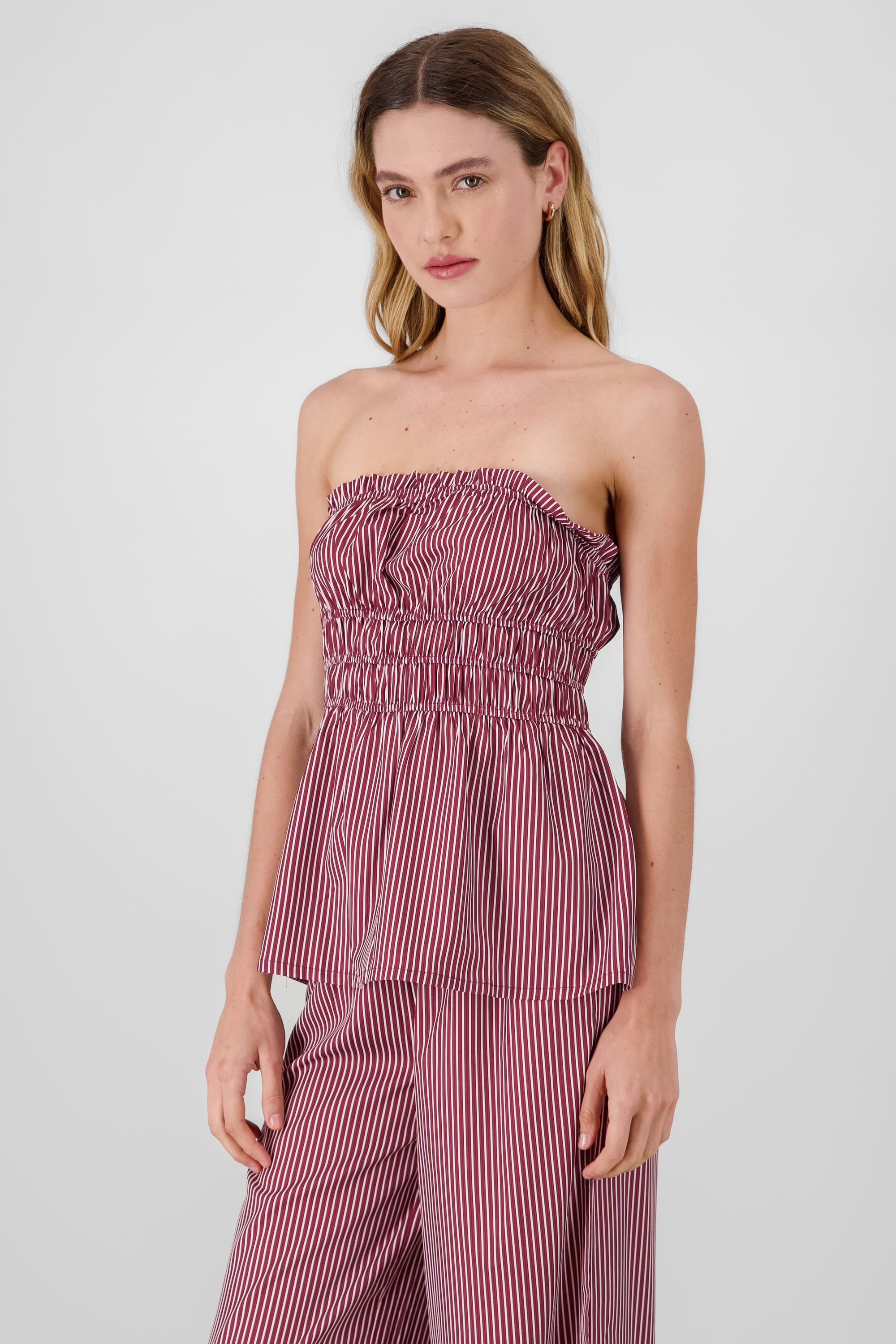 Striped Bandeau Top PLUM