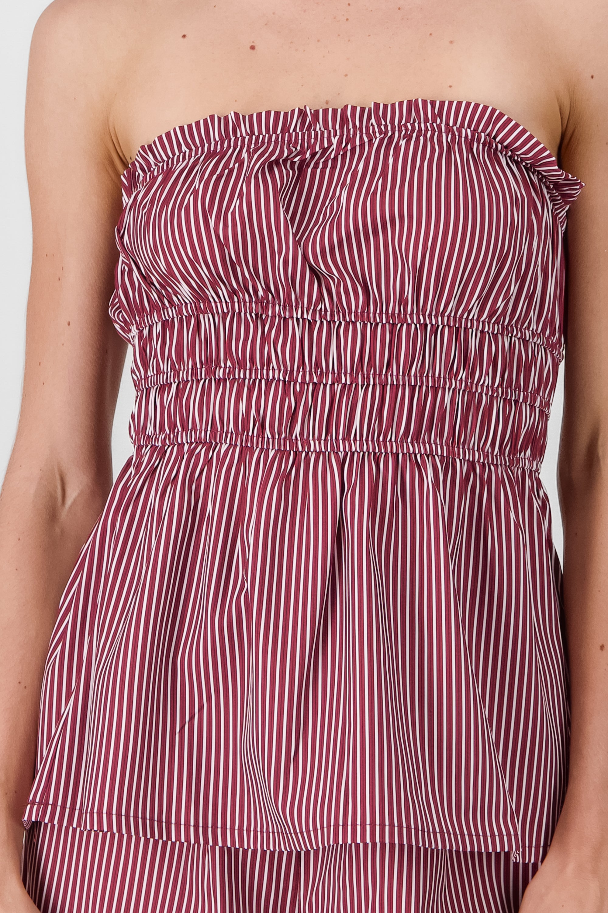 Striped Bandeau Top PLUM