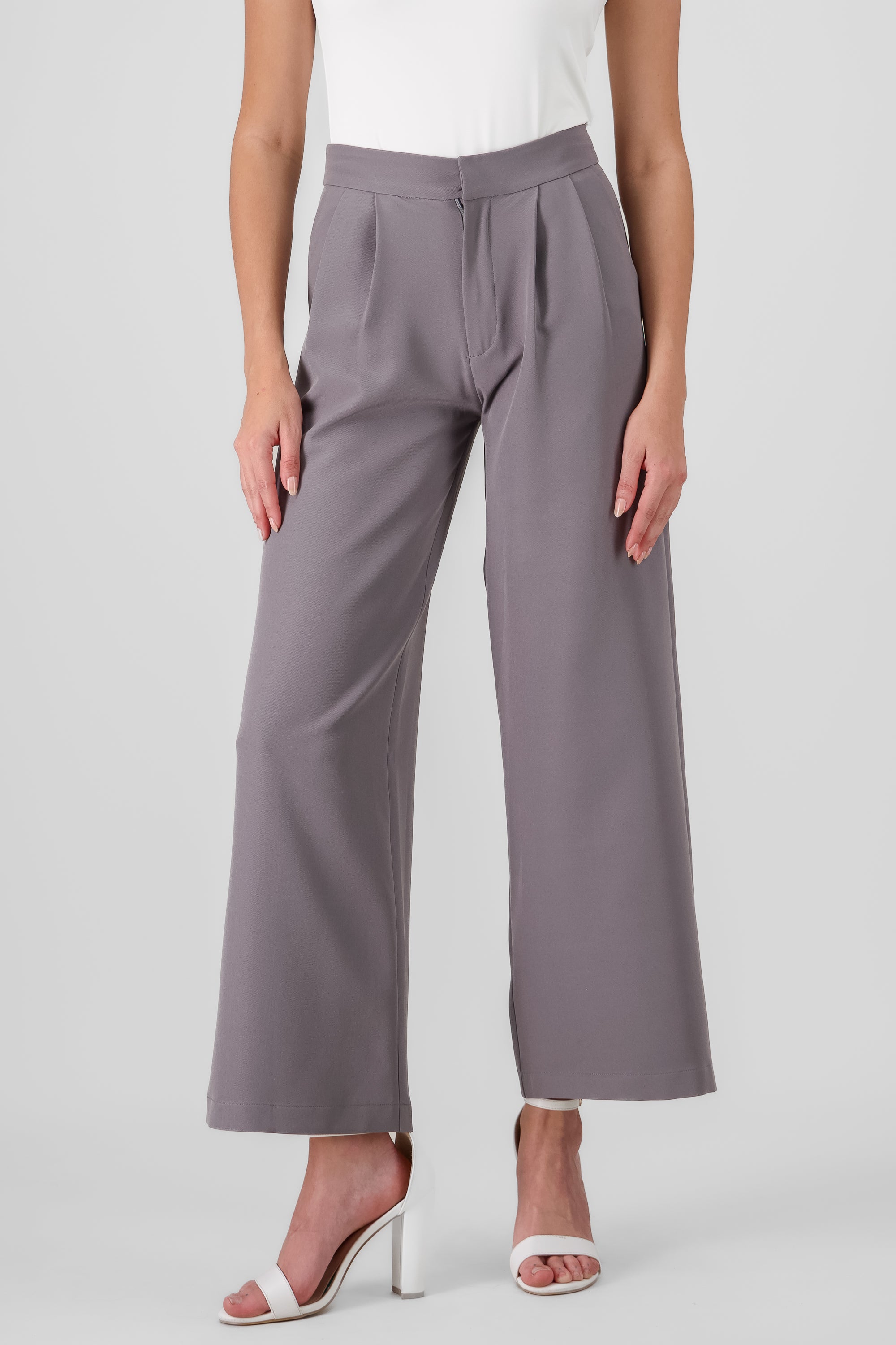 Straight Leg Tailored Pants GRAY