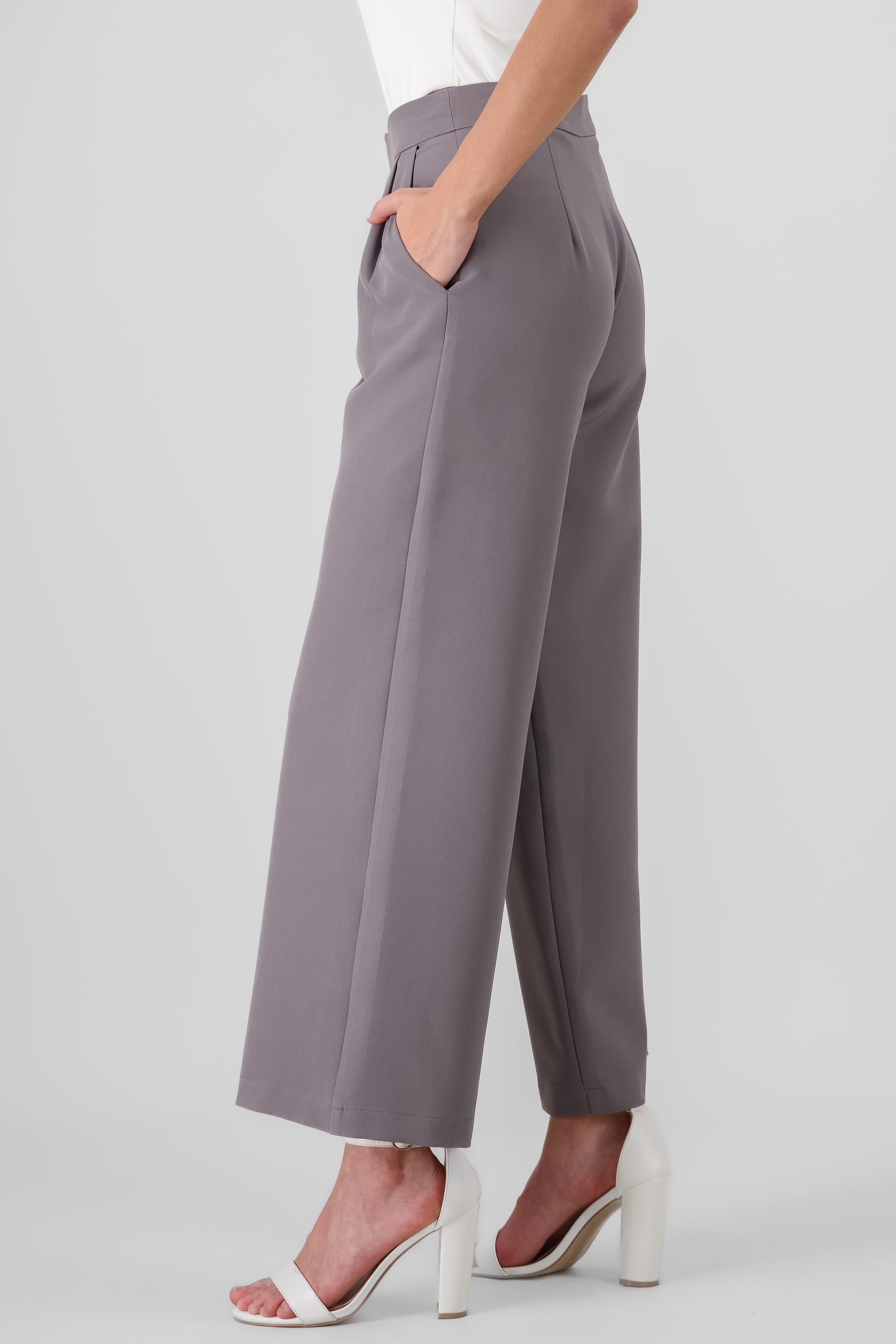 Straight Leg Tailored Pants GRAY