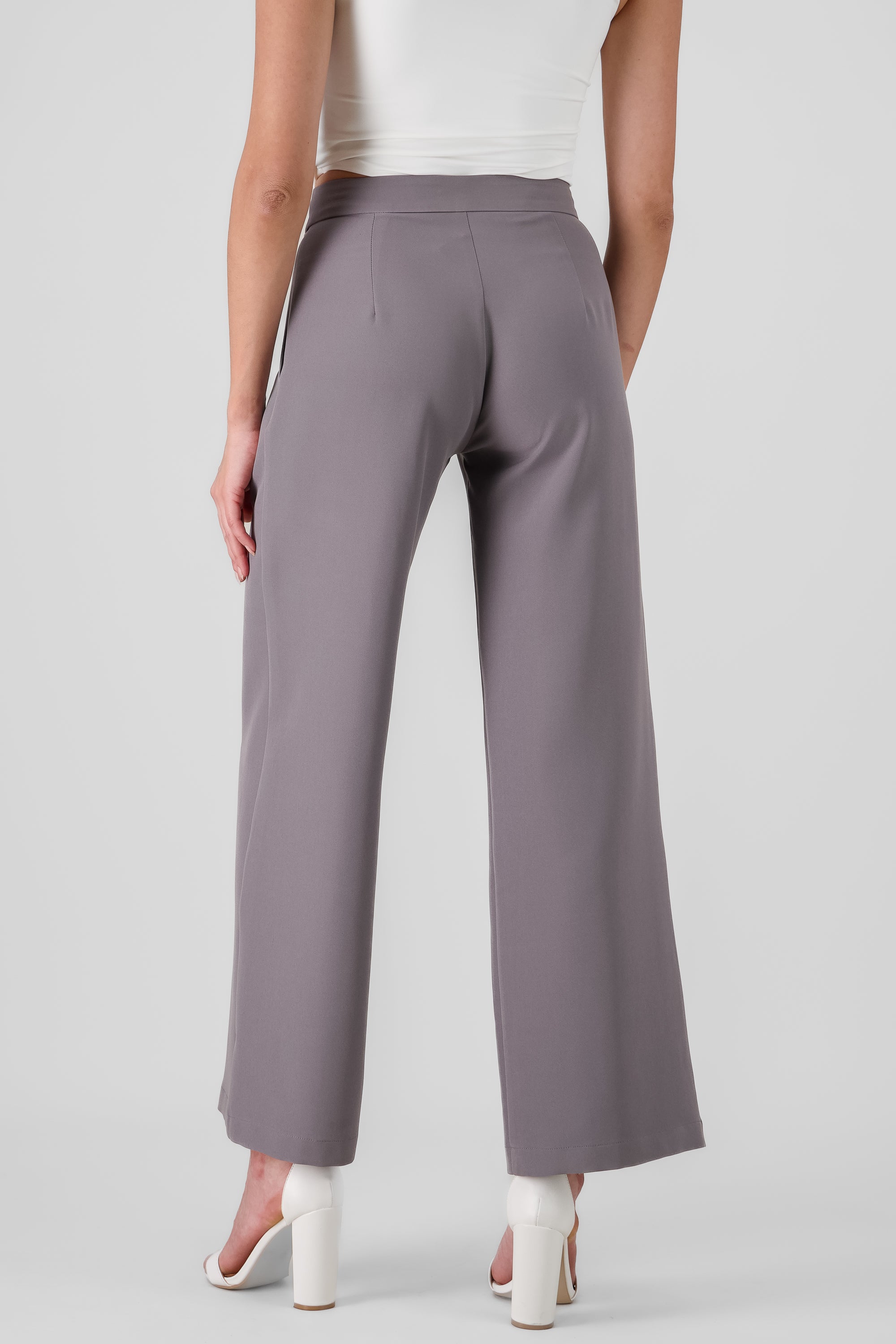 Straight Leg Tailored Pants GRAY